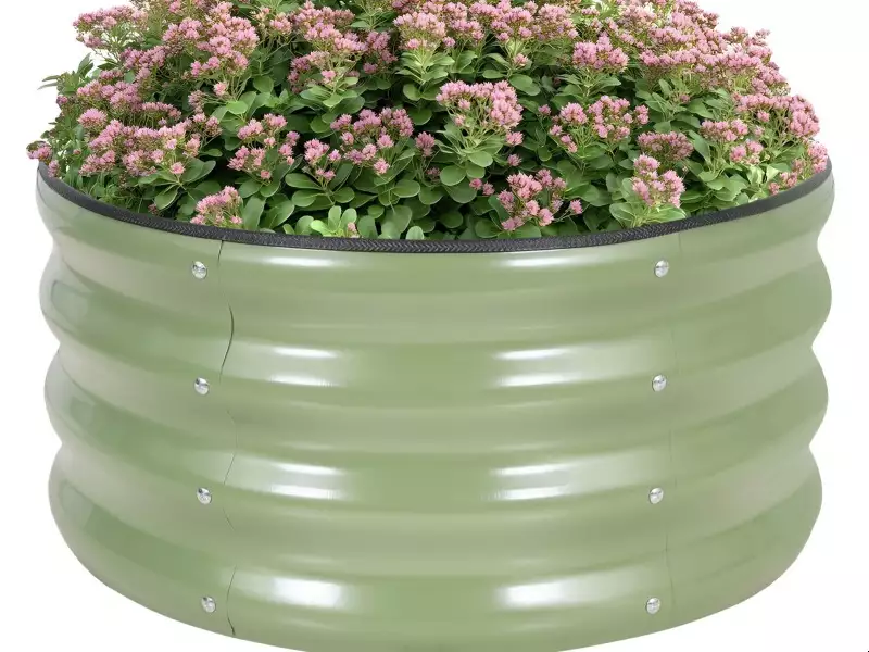圆形镀锌钢加高种植箱